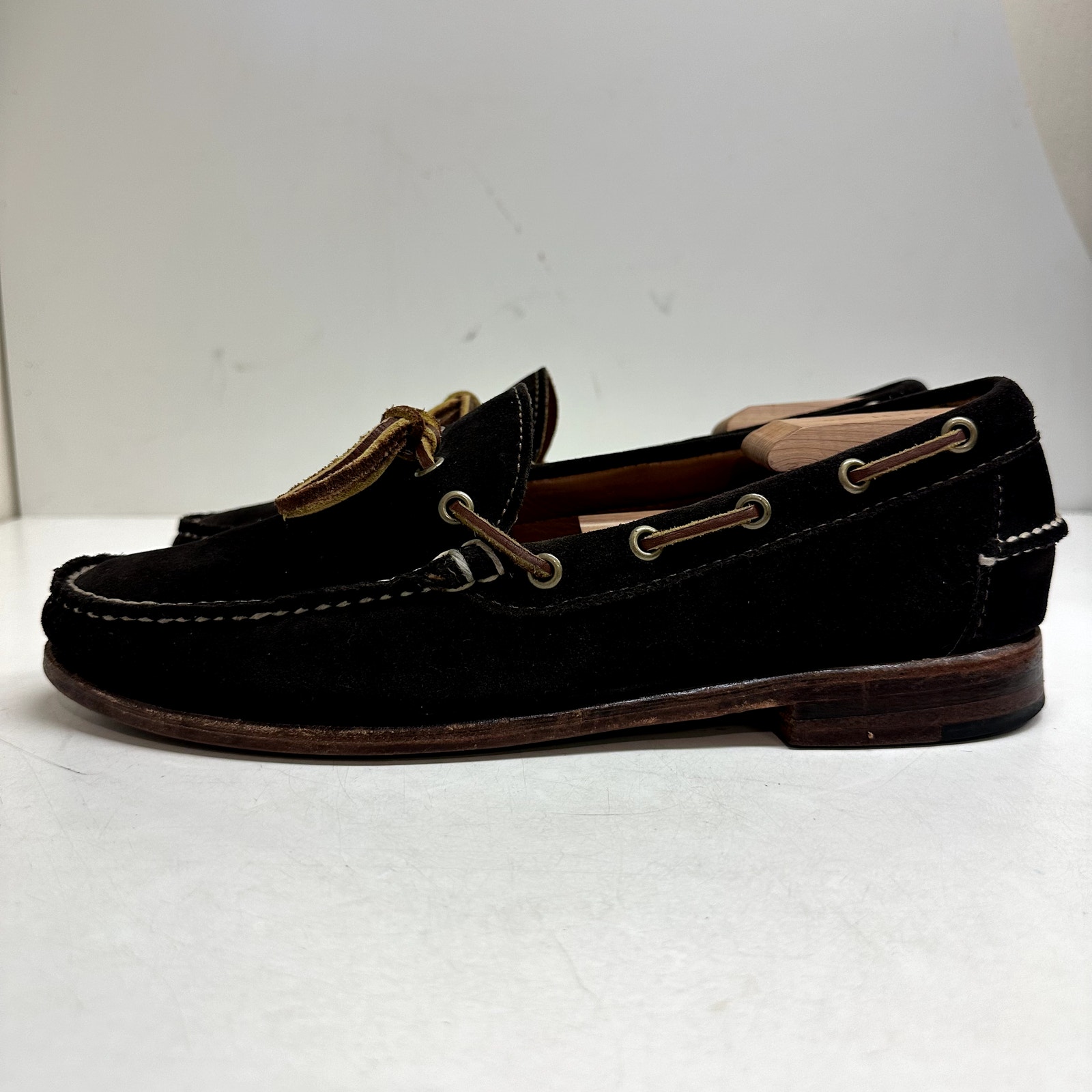 Euc Rare Rancourt & Co. Dark Brown Suede Moc Loafer Handsewn Made In Usa 10 — image 3 of 8